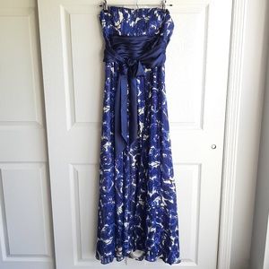 BCBG Maxazria Blue Silk Kiara Maxi Dress Size 6